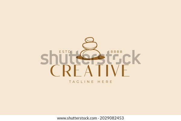 Balancing Rock Logo Design Template Balanced Stock Vector (Royalty Free ...