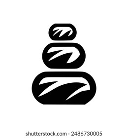 balancing rock stone zen logo vector illustration template design