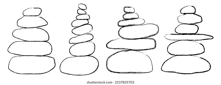 balancing rock zen stone stones logo vector icon illustration.  Balancing concept. Zen stones flat design style.