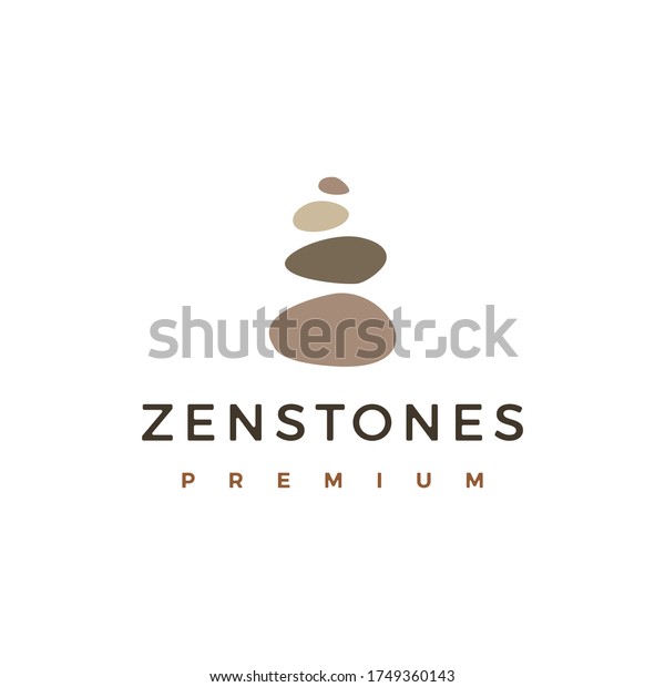 Balancing Rock Zen Stone Stones Logo Stock Vector Royalty Free