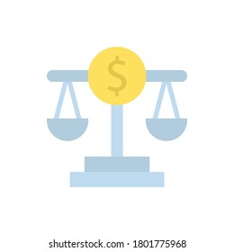 Escala de equilibrio, icono del juez. Elementos de vector de color simples de iconos económicos para ui y ux, sitio web o aplicación móvil