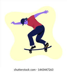 Balancing in Skateboarding Vector Illustration
