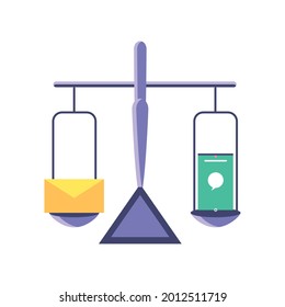 balancing smartphone and mail isolated