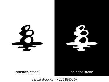 balancing stones logo design template