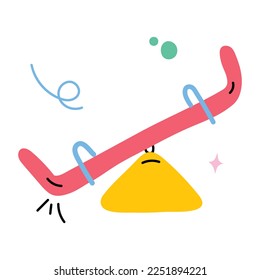 A balancing swing, flat sticker of see saw 