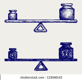 Balancing weight. Doodle style
