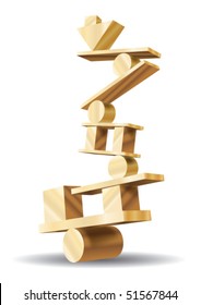 Balancing wooden figures