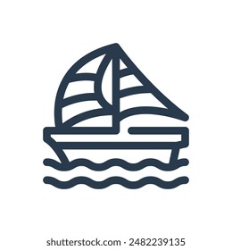 Balangay Ship Vector Icon Illustration