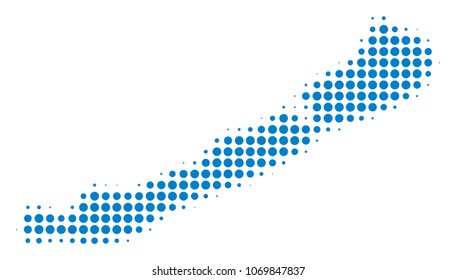 Balaton Lake halftone vector icon. Illustration style is dotted iconic Balaton Lake icon symbol on a white background. Halftone matrix is circle dots.