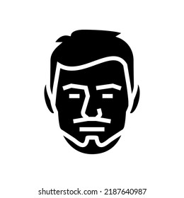 balbo beard hair style glyph icon vector. balbo beard hair style sign. isolated symbol illustration
