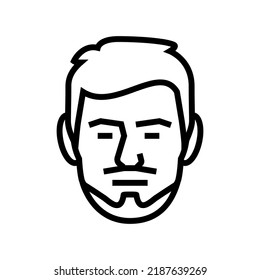 balbo beard hair style line icon vector. balbo beard hair style sign. isolated contour symbol black illustration