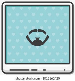 Balbo style. Beard and mustache flat vector icon.
