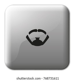 Balbo style. Beard and mustache flat vector icon.