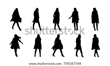 balck color silhouettes of woman
