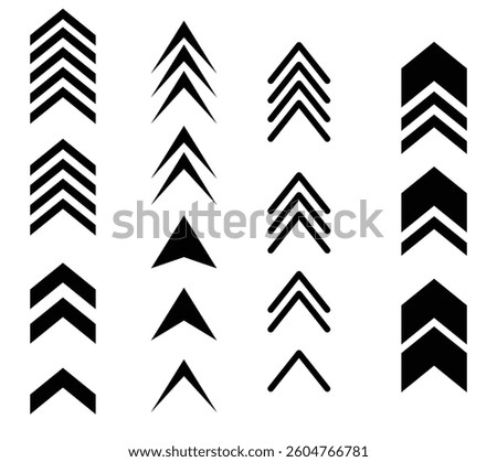 Balck Directional arrow sign set