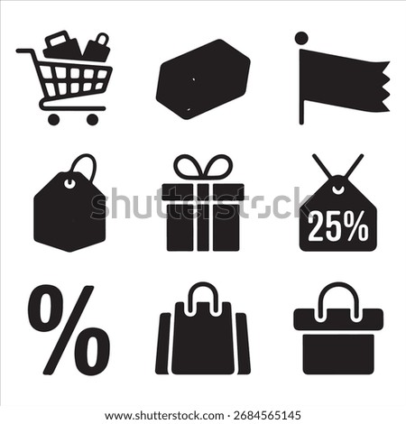 balck friday vector art icon pack icon set bandle banner silhouette art black and white backgroent 