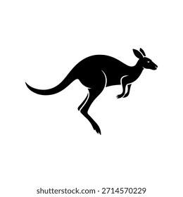 Diseño de silueta de Vector de canguro negro