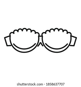 Icono del sujetador de la balconeta. Icono del vector del sujetador de los balcones de contorno para el diseño web aislado en fondo blanco
