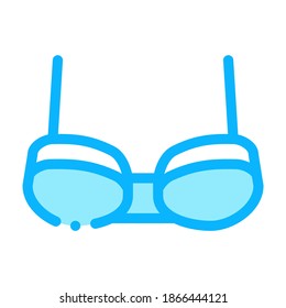Vector de iconos de Bra de Balconette. Signo de esquema de la barra de esquema. Ilustración de símbolo de contorno aislado