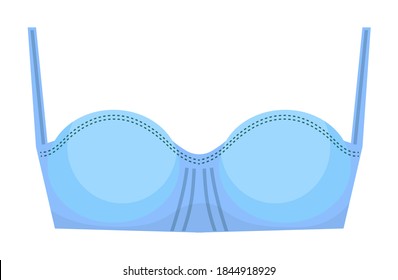 Balconette bar. Balcón acolchado con balconcito sujetador T-shirt aislado sobre fondo blanco. Ilustración vectorial de prendas de vestir íntimas de la mujer
