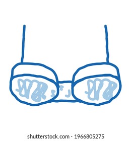Balconette Bra sketch icon vector. Hand drawn blue doodle line art Balconette Bra sign. isolated symbol illustration