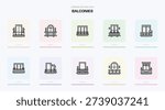 BALCONIES stroke icon. BALCONIES line icon set. editable stroke icon pack. Line, Thin, Linear Style Icon Bundle. Fully Customizable