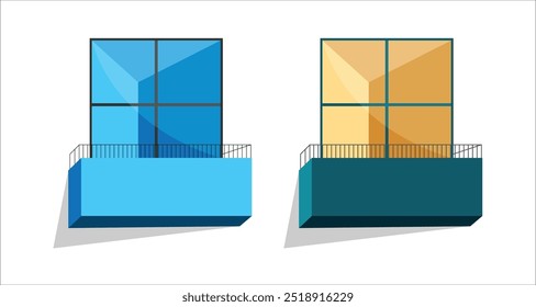 Balcón de la fachada del edificio de apartamentos