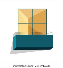 Balcón de la fachada del edificio de apartamentos