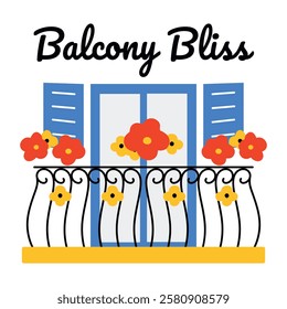 Balcony bliss flat typographic sticker 
