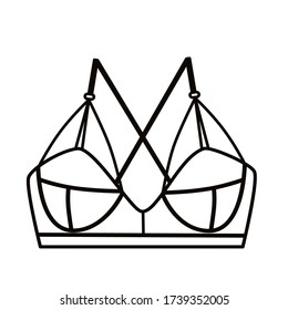 Balcony. Bra. Lingerie. Simple vector illustration.