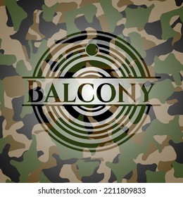 Balcony-Camo-Emblem. Vektorgrafik. Detaillierte Angaben. 