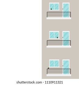 Balcony cartoon vector. free space for text. wallpaper. background.