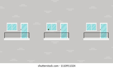 Balcony cartoon vector. free space for text. wallpaper. background.