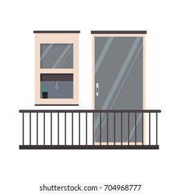 Balcony cartoon vector. Japanese style.