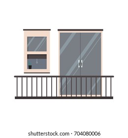 balcony cartoon vector on white background.
