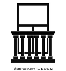 Balcony with columns icon. Simple illustration of balcony with columns vector icon for web