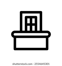 Balcony. Editable stroke icon on white background.