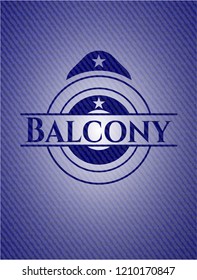 Balcony emblem with jean background