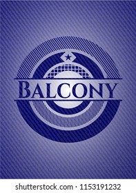 Balcony emblem with jean texture