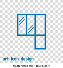 icono vectorial de marco de balcón en un fondo abstracto
