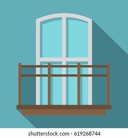 Balcony in french style icon. Flat illustration of balcony in french style vector icon for web