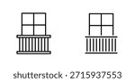 Balcony icon design collection. Vector sign and symbol for UI designs
