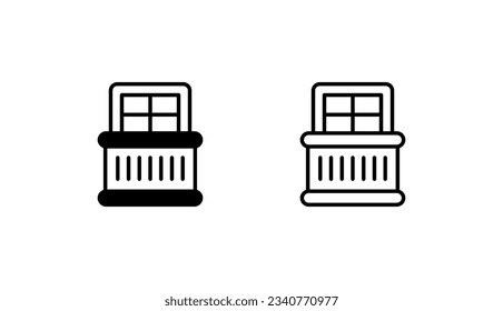 Balcony icon design with white background stock illustration