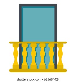 Balcony icon flat isolated on white background vector illustration