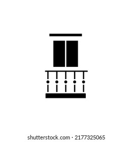 Balcony icon glyph style design. Isolate on white background.