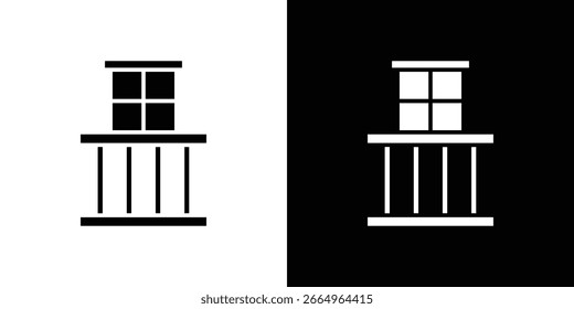 Vetores de glifos de ícones da Varanda. Pacote simples da Web.