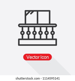 Balcony Icon, House Icon Vector Illustration Eps10