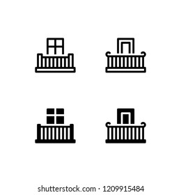 Balcony Icon Logo Vector Symbol. Window Icon