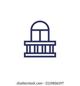 balcony icon on white, line vector