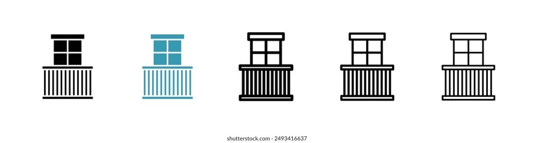 Balkon Icon Pack. Linienart EPS 10